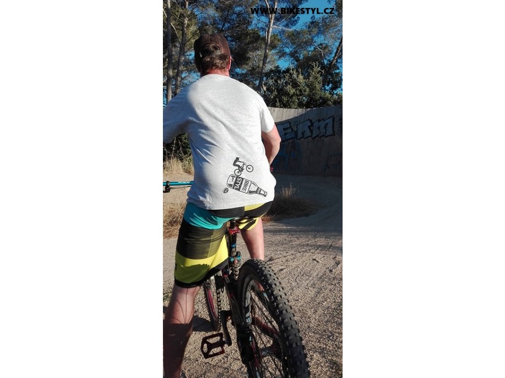 pánské tričko Bike Beer Manual bikestyl grey