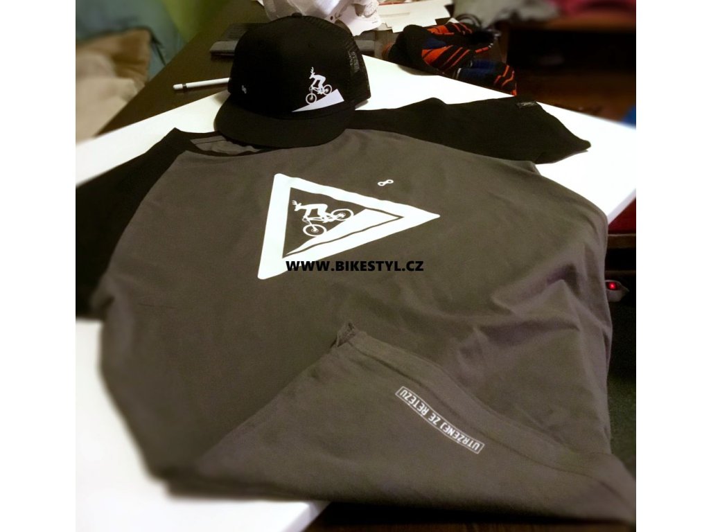 Tričko&kšiltovka UZU combo black-grey T-shirt&snapback