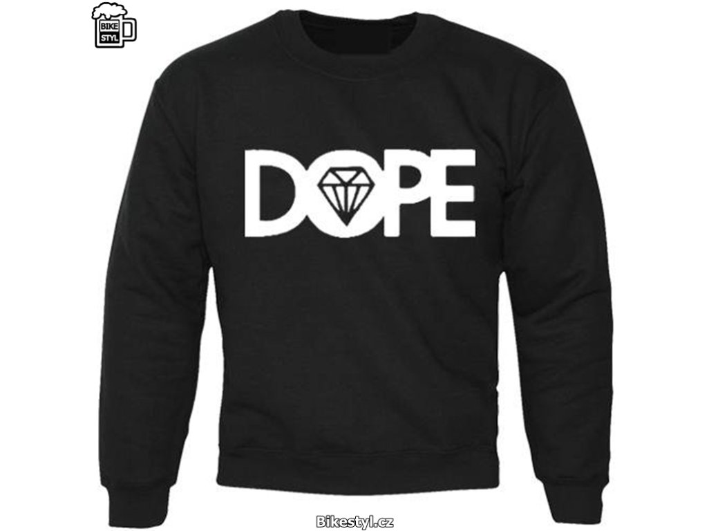 Dope mikina unisex diamond černá M