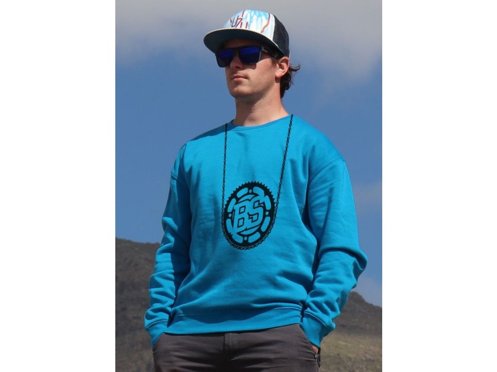 mikina Bike Style unisex blue hoodie