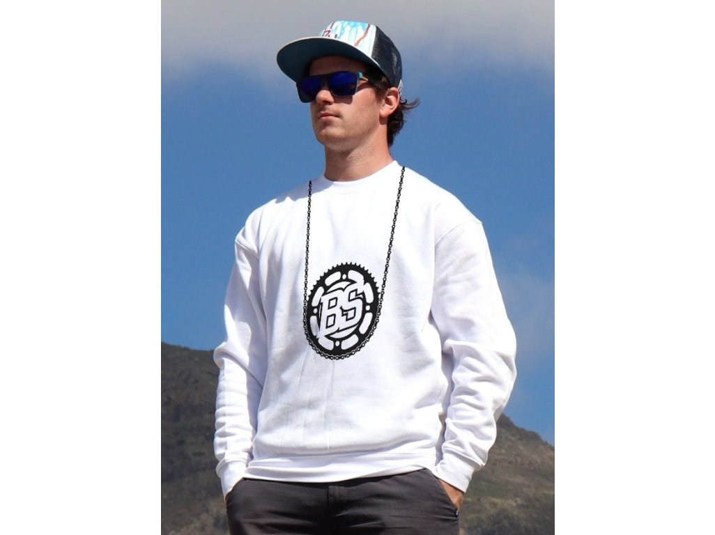 mikina Bike Style unisex white hoodie