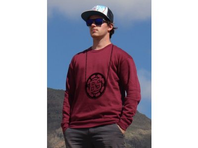 mikina Bike Style unisex burgundy hoodie