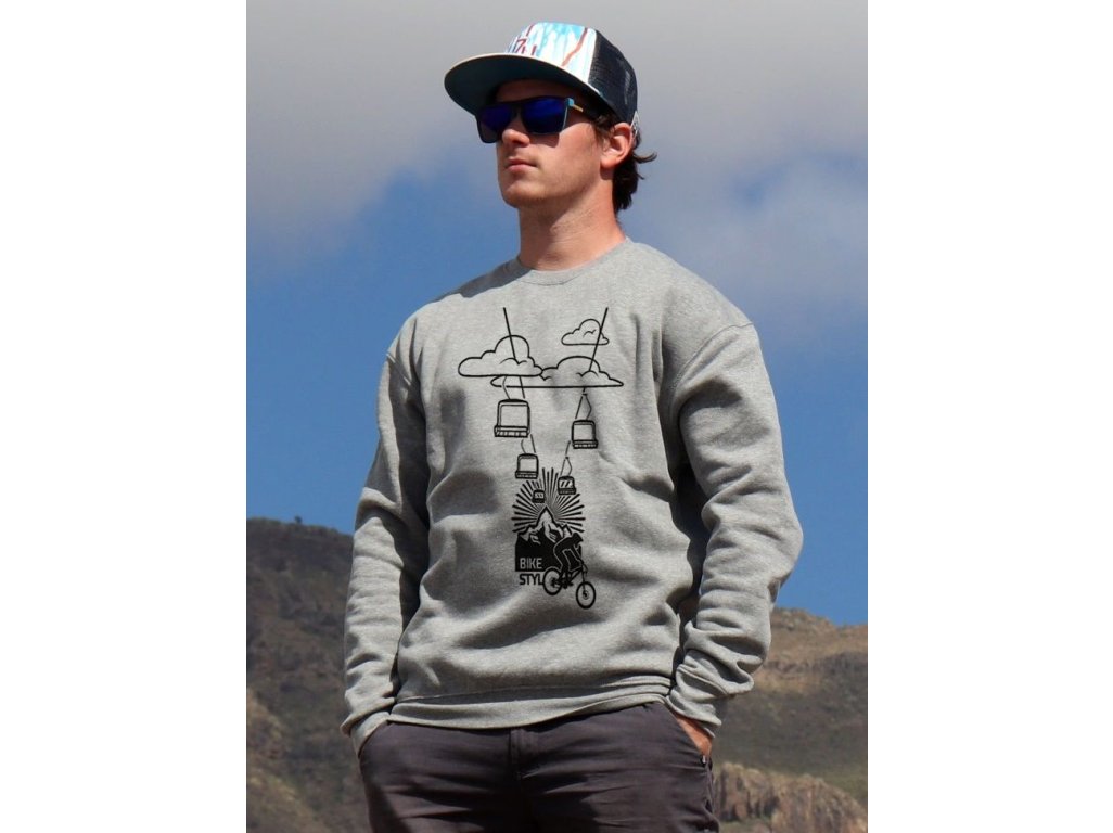 mikina Bikepark unisex grey hoodie