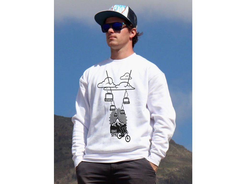 mikina Bikepark unisex white hoodie