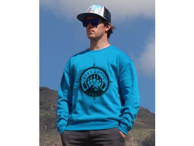 mikina Bikestyl unisex blue hoodie