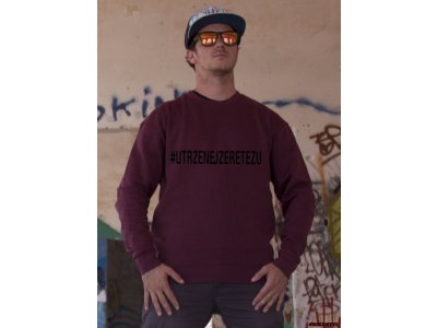 pánská mikina utrzenejzeretezu unisex hoodie burgundy