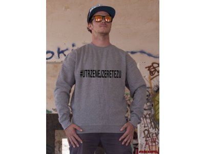 pánská mikina utrzenejzeretezu unisex hoodie grey