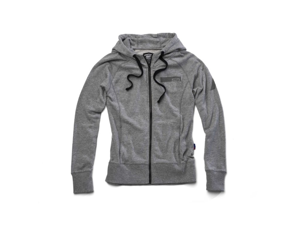 Dámská mikina 100% Journey womens zip hooded sweatshirt gunmetal heather