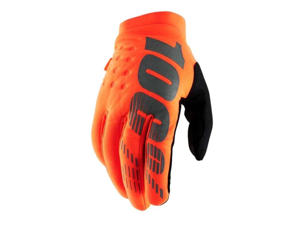 100% rukavice BRISKER GLOVES FLUO ORANGE/BLACK