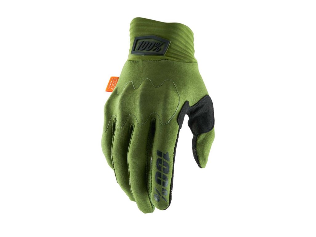 100% rukavice Cognito gloves army green-black