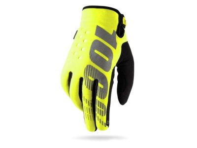 100% rukavice BRISKER GLOVES neon yellow