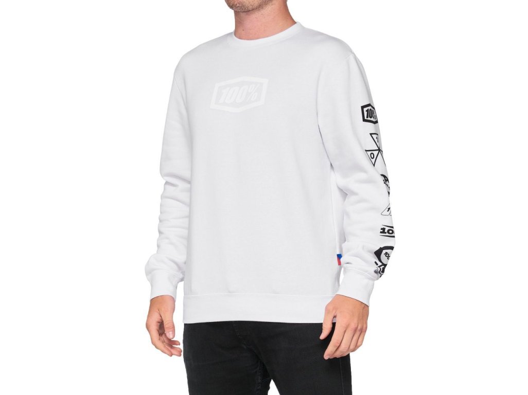 Pánská mikina 100% Primitive Crewneck sweatshirt white