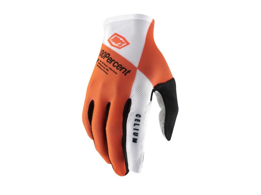 100 Percent CELIUM GLOVE ORANGE/WHITE