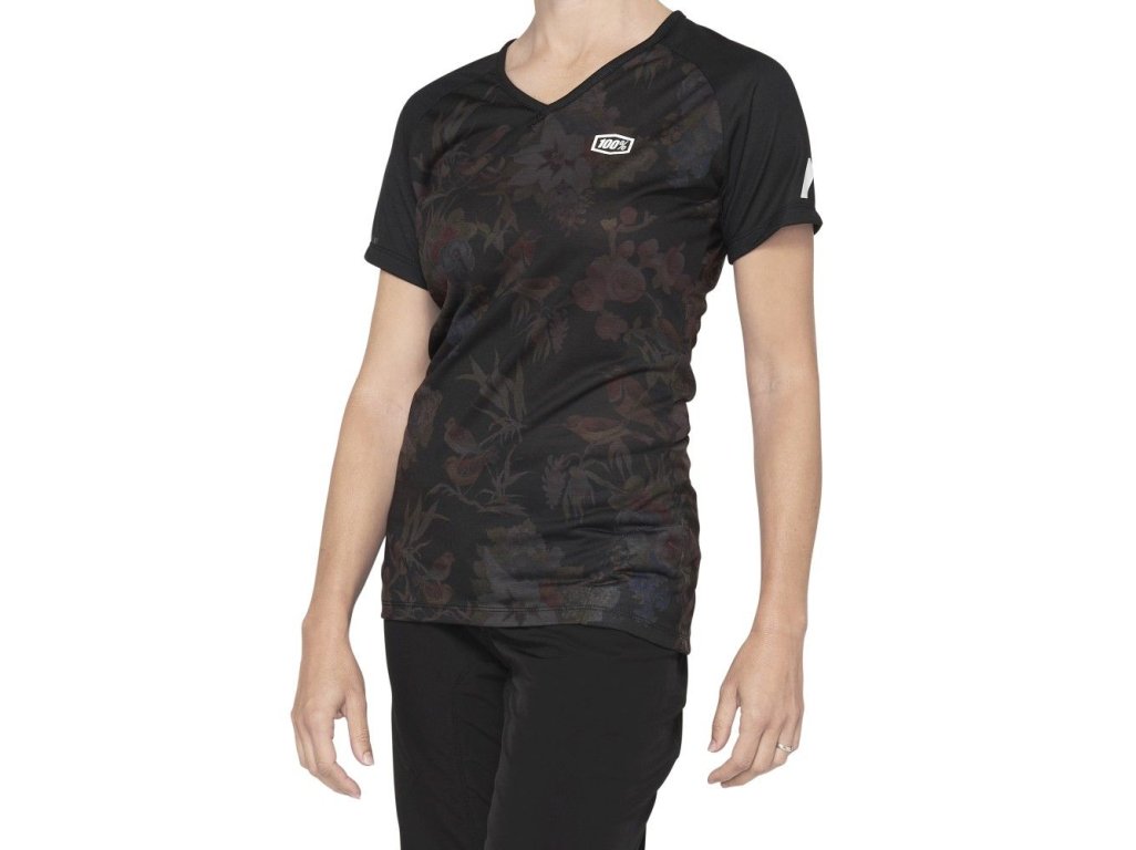 dres 100% AIRMATIC WOMENS JERSEY BLACK FLORAL