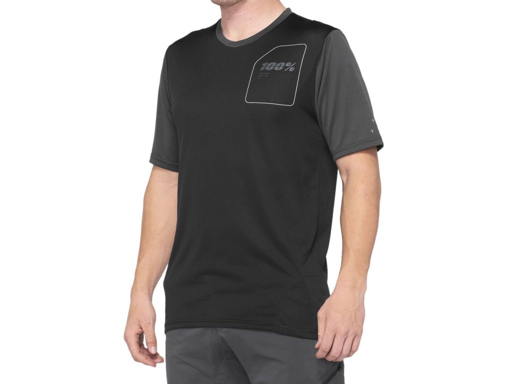 dres 100% RIDECAMP JERSEY CHARCOAL/BLACK