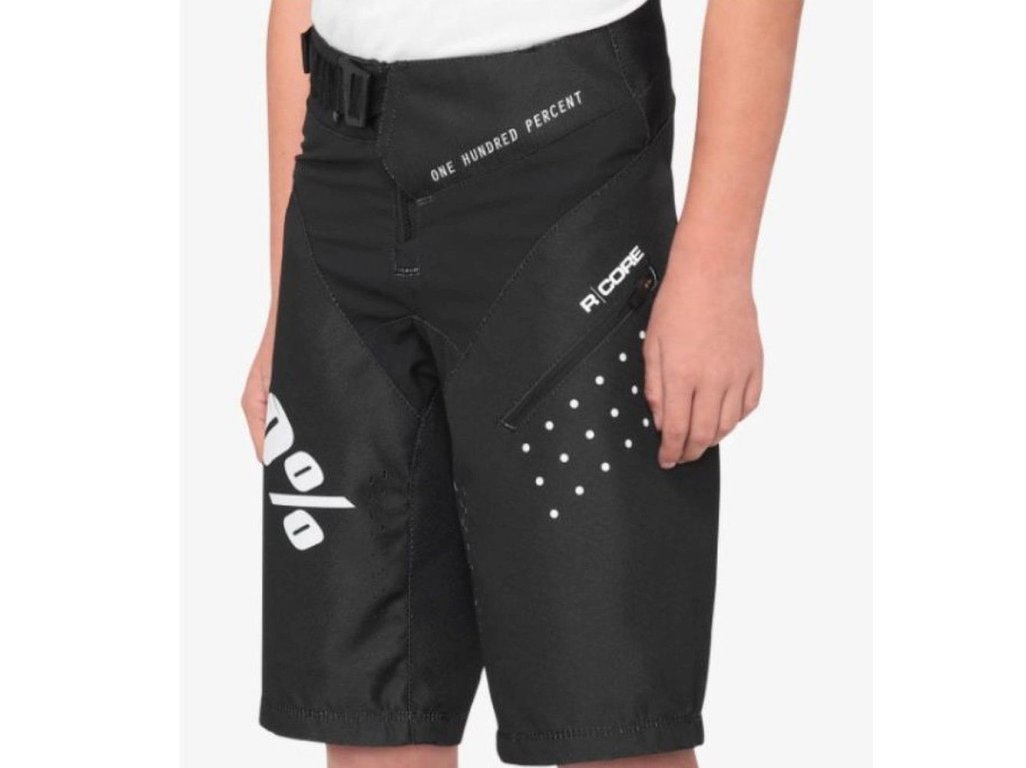 100% R-CORE Youth SHORTS BLACK kraťasy