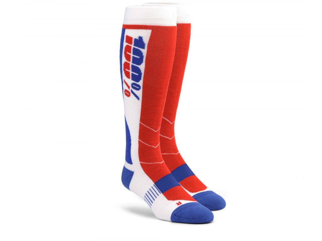 100% ponožky HI-SIDE PERFORMANCE MOTO SOCKS WHITE