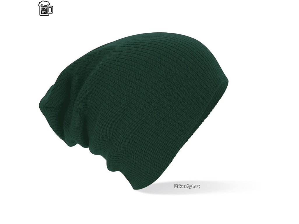 Zimní pletená čepice unisex zelená
