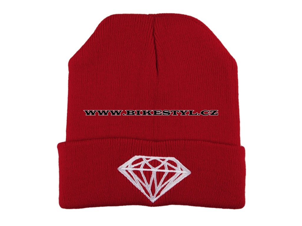 Diamond zimní pletena čepice červená