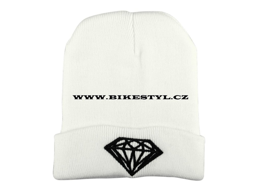 Diamond zimní pletena čepice bílá