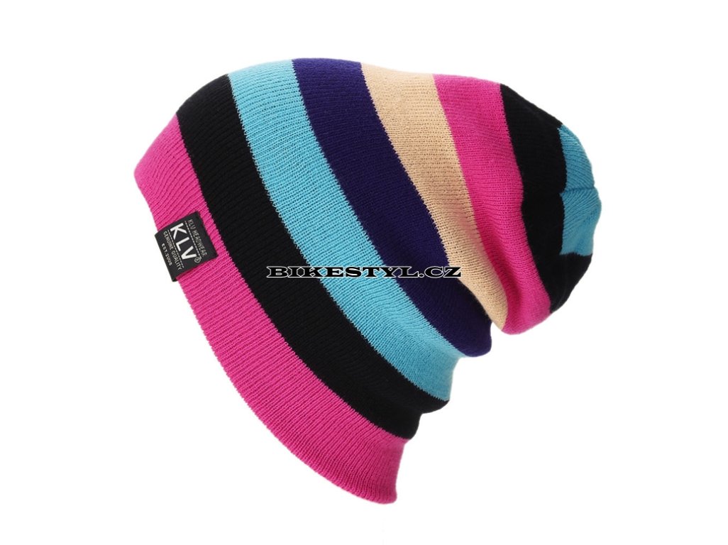 Zimní pletená čepice KLV pink