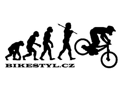 Nálepka bikestyl evoluce bílá 10x4