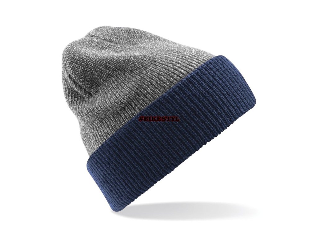 Zimní pletená čepice grey-blue