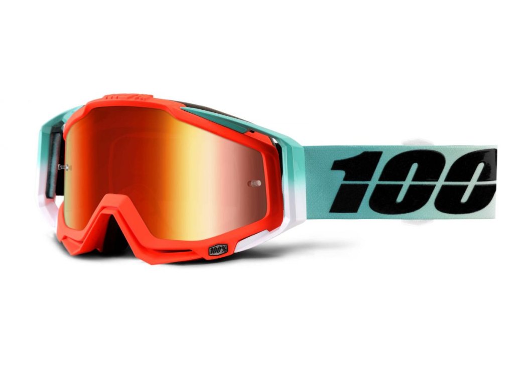 100% brýle RACECRAFT goggle Cubica Mirror red lens