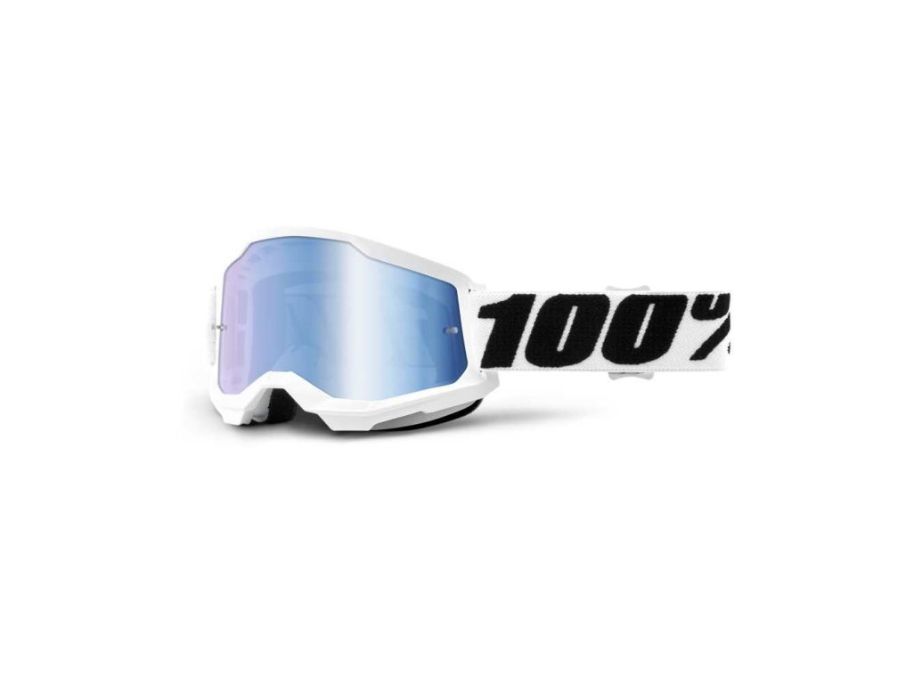 100% brýle motokrosové Strata 2 Everest googles mirror blue