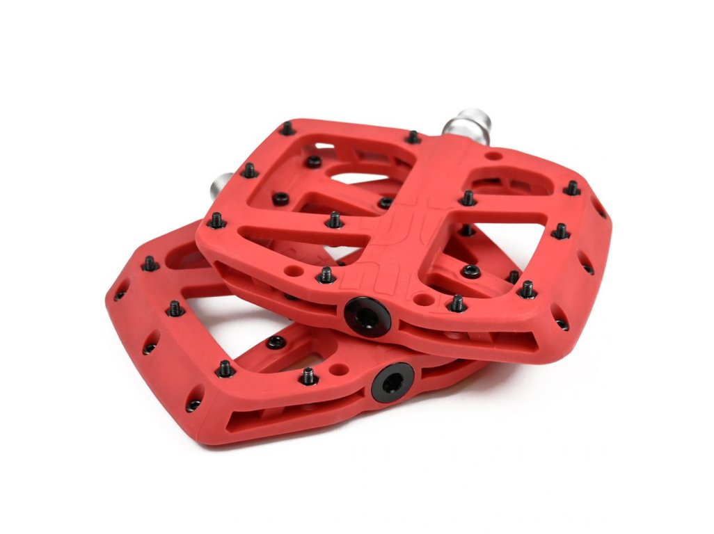 Base Flat Pedal | Composite Body | 22 Pins | Red