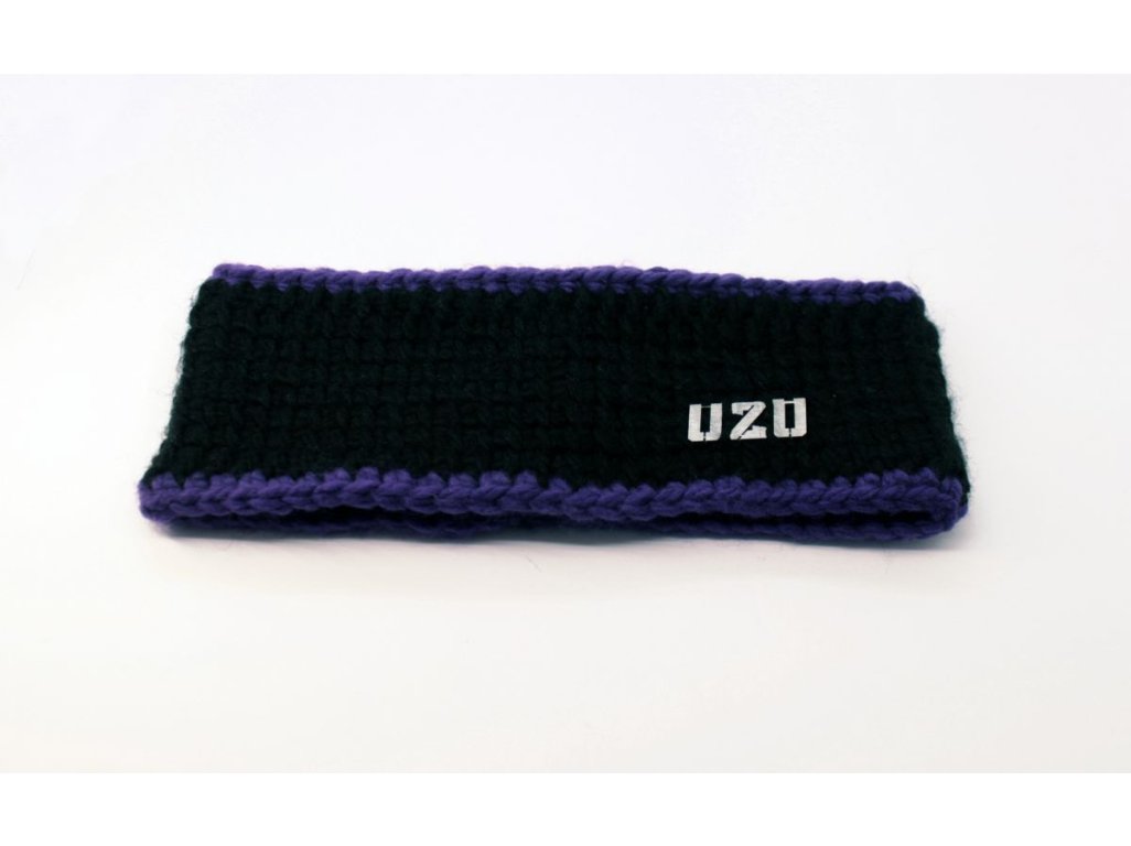 Dámská ručně pletená originální čelenka UZU black