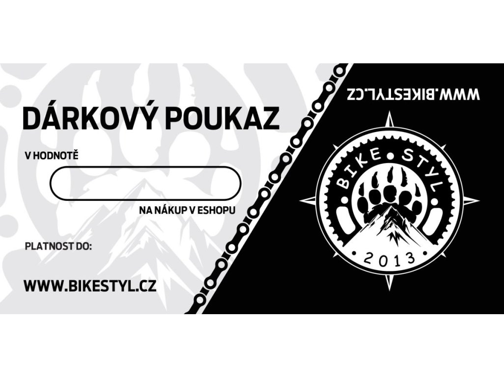Dárkový poukaz na nákup v e-shopu Bikestyl.cz 5000Kč