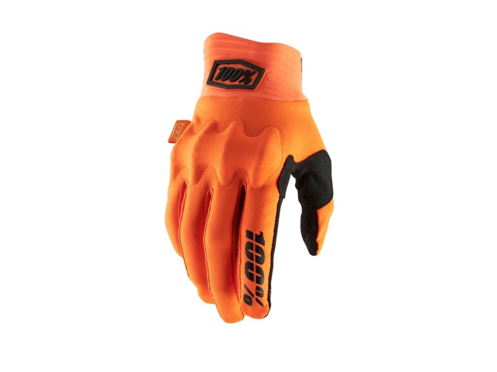 100% rukavice Cognito gloves orange black S
