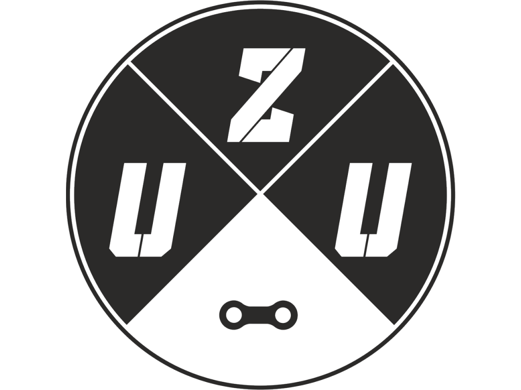 Nálepka UZU logo bílá 6x6
