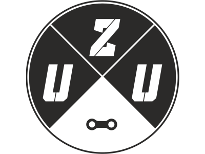 Nálepka UZU logo bílá 6x6