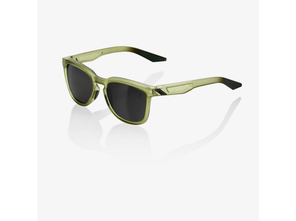 sluneční brýle 100 Percent Hudson matte translucent olive slate - black mirror lens