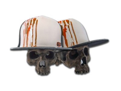 Kšiltovka UZU original snapback white black orange