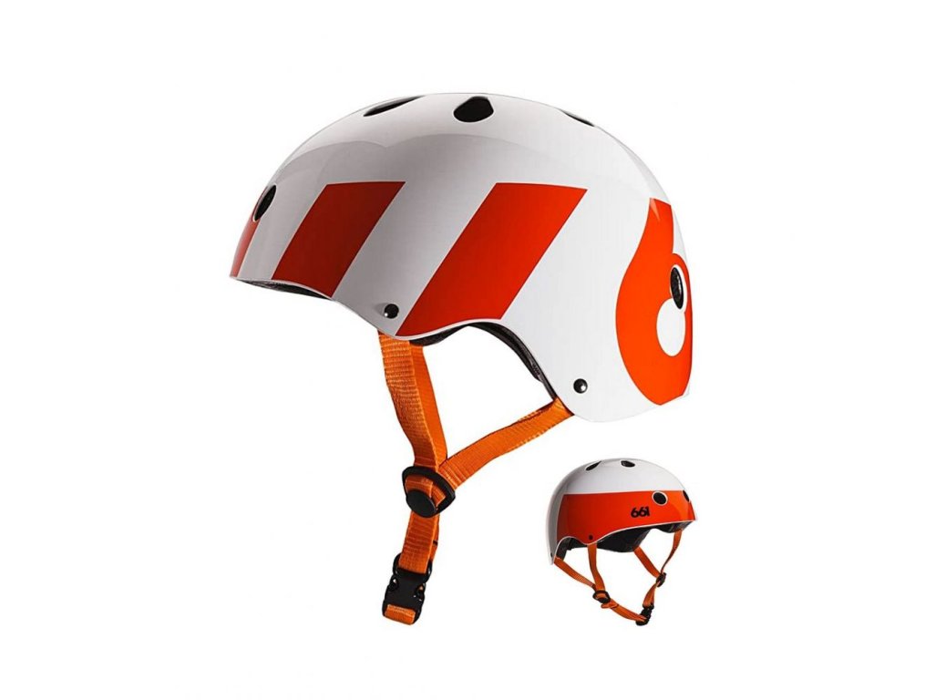 661 Dirt Lid - White Orange helma