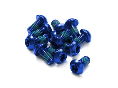 Šrouby na kotouče Reverse Steel M5 x 10 mm, Torx 25, 12 ks Blue